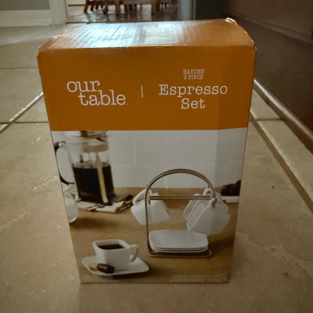 NIB Our Table 9 Piece Espresso Set